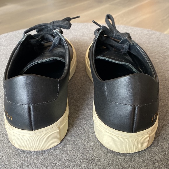 Common Projects Achilles Retro Low Black Leather Sneakers - Picture 7 of 9